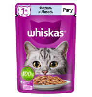 Whiskas Влажный корм для взрослых кошек от 1 года, Форель и лосось рагу